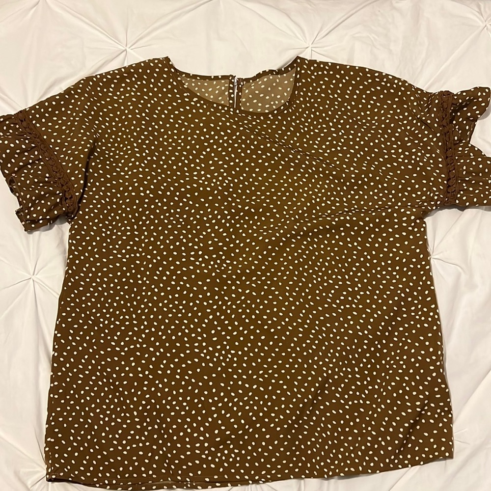 Polka dot dress shirt.